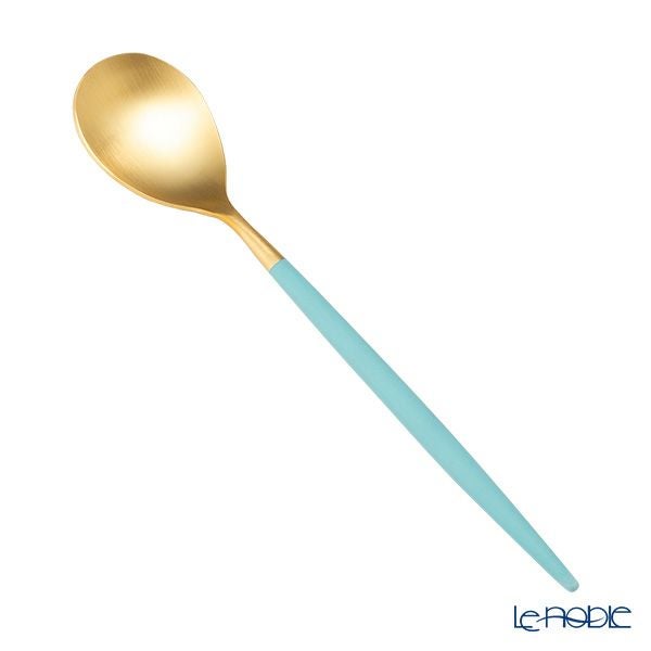 クチポール ミオ MIO ターコイズ／ゴールド デザートスプーン 19cm マット仕上げ