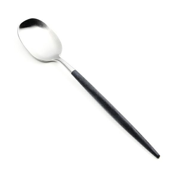 クチポール ナウ NAU ブラック／シルバー デザートスプーン 18.3cm マット仕上げ