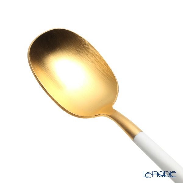 クチポール ナウ NAU ホワイト／ゴールド コーヒー／ティースプーン 13cm マット仕上げ