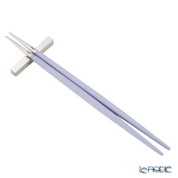 クチポール ゴア GOA バイオレット／シルバー 箸+箸置セット 22cm マット仕上げ