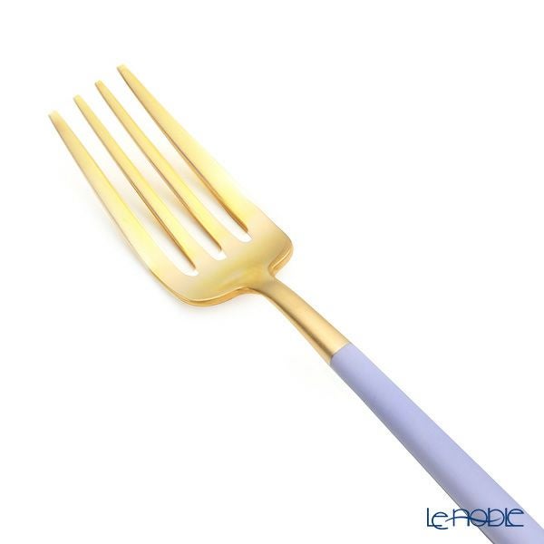 クチポール ゴア GOA バイオレット／ゴールド デザートフォーク 18.5cm マット仕上げ