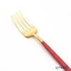 クチポール ゴア GOA レッド／ゴールド マット仕上げ デザートフォーク 18.5cm
