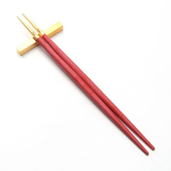 クチポール ゴア GOA ブルー／ゴールド 箸+箸置セット 22cm マット