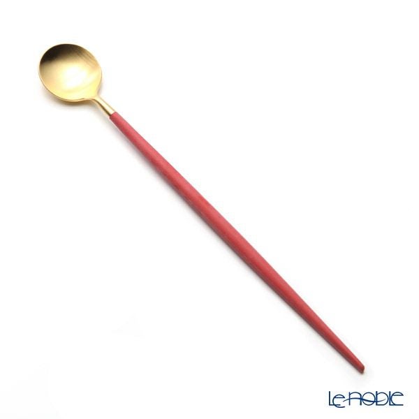 クチポール ゴア GOA レッド／ゴールド マット仕上げ ロングドリンクスプーン 21cm