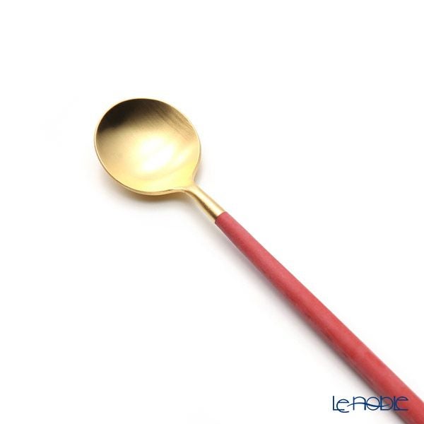 クチポール ゴア GOA レッド／ゴールド マット仕上げ ロングドリンクスプーン 21cm