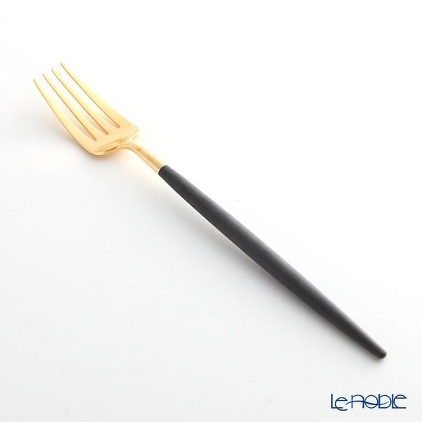 クチポール ゴア GOA ブラック／ゴールド デザートフォーク 18.5cm マット仕上げ