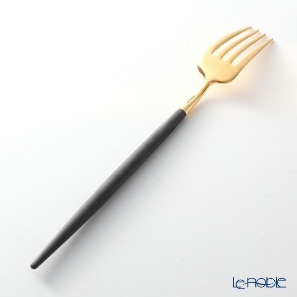 クチポール ゴア GOA ブラック／ゴールド デザートフォーク 18.5cm マット仕上げ