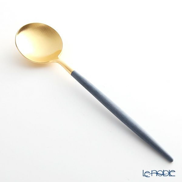 クチポール ゴア GOA ブルー／ゴールド デザートスプーン 18cm マット仕上げ