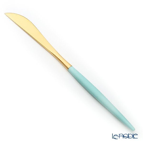 クチポール ゴア GOA ターコイズ／ゴールド テーブルナイフ 22cm マット仕上げ
