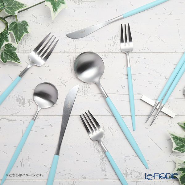 クチポール ゴア GOA ターコイズ／シルバー 箸+箸置セット 22cm マット仕上げ