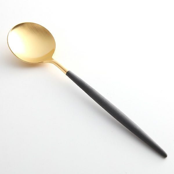 クチポール ゴア GOA ブラック／ゴールド テーブルスプーン 21cm マット仕上げ