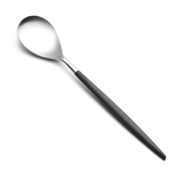 クチポール ミオ MIO ブラック／シルバー デザートスプーン マット仕上げ