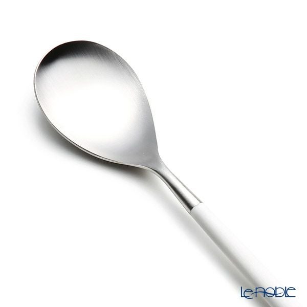 クチポール ミオ MIO ホワイト／シルバー デザートスプーン マット仕上げ