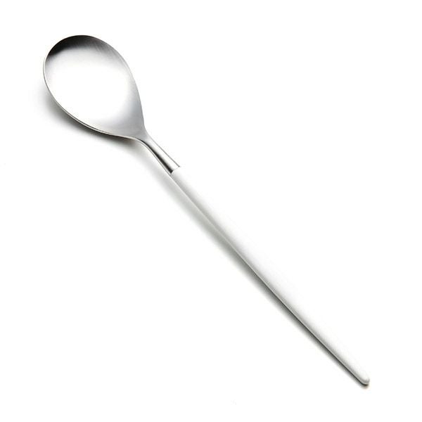 クチポール ミオ MIO ホワイト／シルバー デザートスプーン マット仕上げ