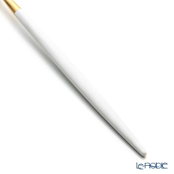 クチポール ミオ MIO ホワイト／ゴールド デザートスプーン マット仕上げ