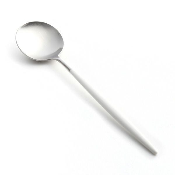 クチポール ゴア GOA ホワイト／シルバー テーブルスプーン 21cm マット仕上げ