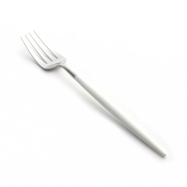 クチポール ゴア GOA ホワイト／シルバー デザートフォーク 18.5cm マット仕上げ