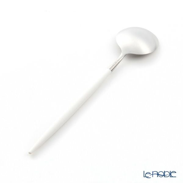 クチポール ゴア GOA ホワイト／シルバー デザートスプーン 18cm マット仕上げ