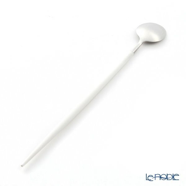 クチポール ゴア GOA ホワイト／シルバー ロングドリンクスプーン 21cm マット仕上げ