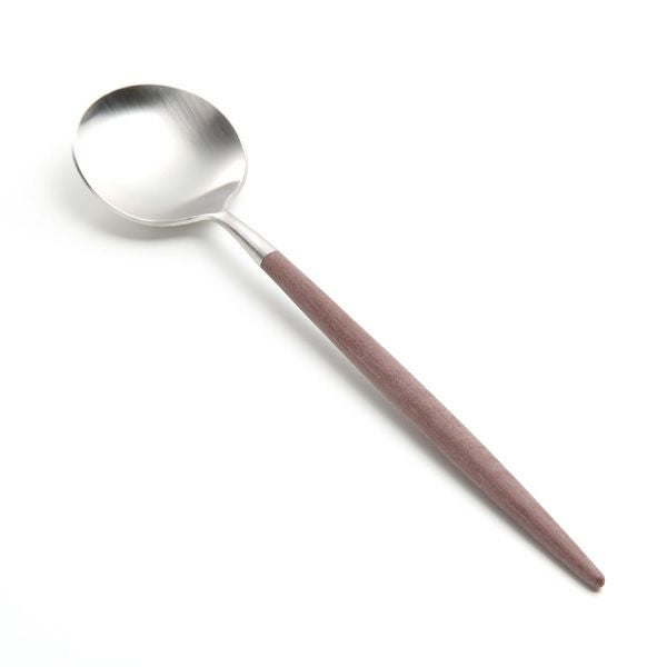クチポール ゴア GOA ブラウン／シルバー デザートスプーン 18cm マット仕上げ