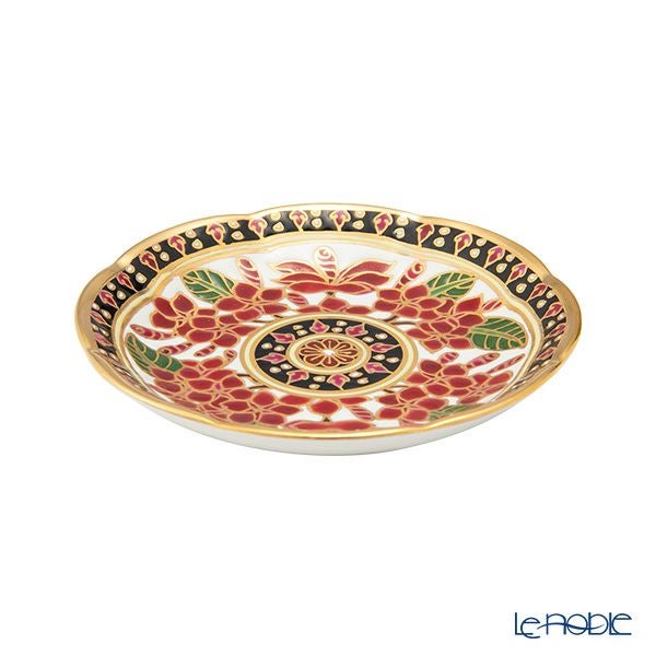 ブランベンジャロン工房 小物入れ ＆ ミニプレート3枚 セット プルメリアレッド【化粧箱入】