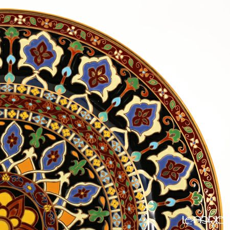 ブランベンジャロン工房 プレート 21cm アラベスクレッド