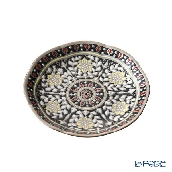 ブランベンジャロン工房 ミニプレート カニェンブラック／プラチナ 8cm