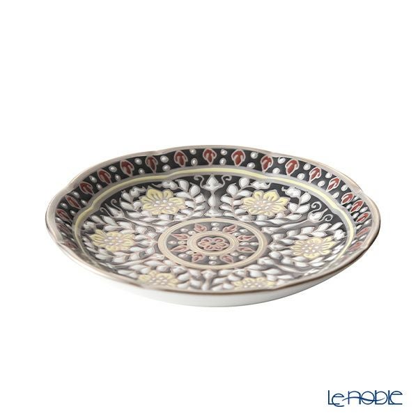 ブランベンジャロン工房 ミニプレート カニェンブラック／プラチナ 8cm