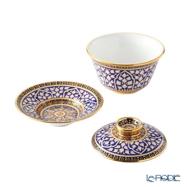 ブランベンジャロン工房 オリエンタルカップ＆ソーサー ロータスチャネルブルー L