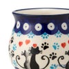 ポーリッシュポタリー（ポーランド陶器） ボレスワヴィエツ マグカップ 220ml／8cm 猫とハート 1452／A-1378A