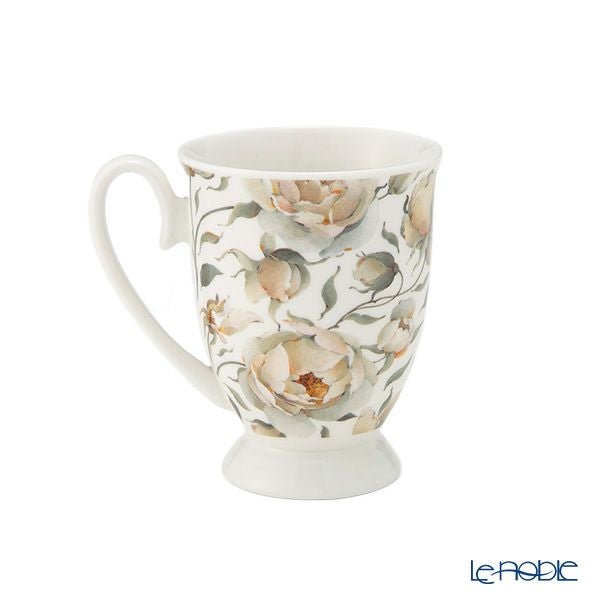 DUO フローラルシリーズ イングリッシュローズ マグカップ ホワイト ペア 340ml