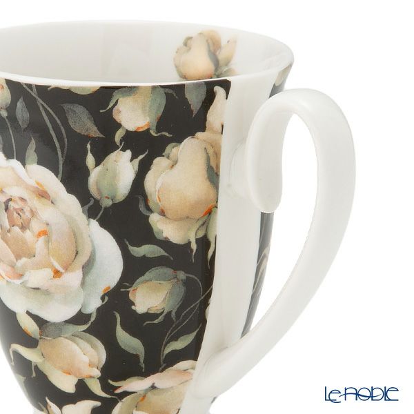 DUO フローラルシリーズ イングリッシュローズ マグカップ ブラック ペア 340ml