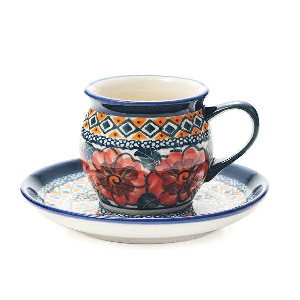 ポーリッシュポタリー（ポーランド陶器） ボレスワヴィエツ コーヒーカップ＆ソーサー 160ml／14.2cm 913／710／ART-124 アートコレクション