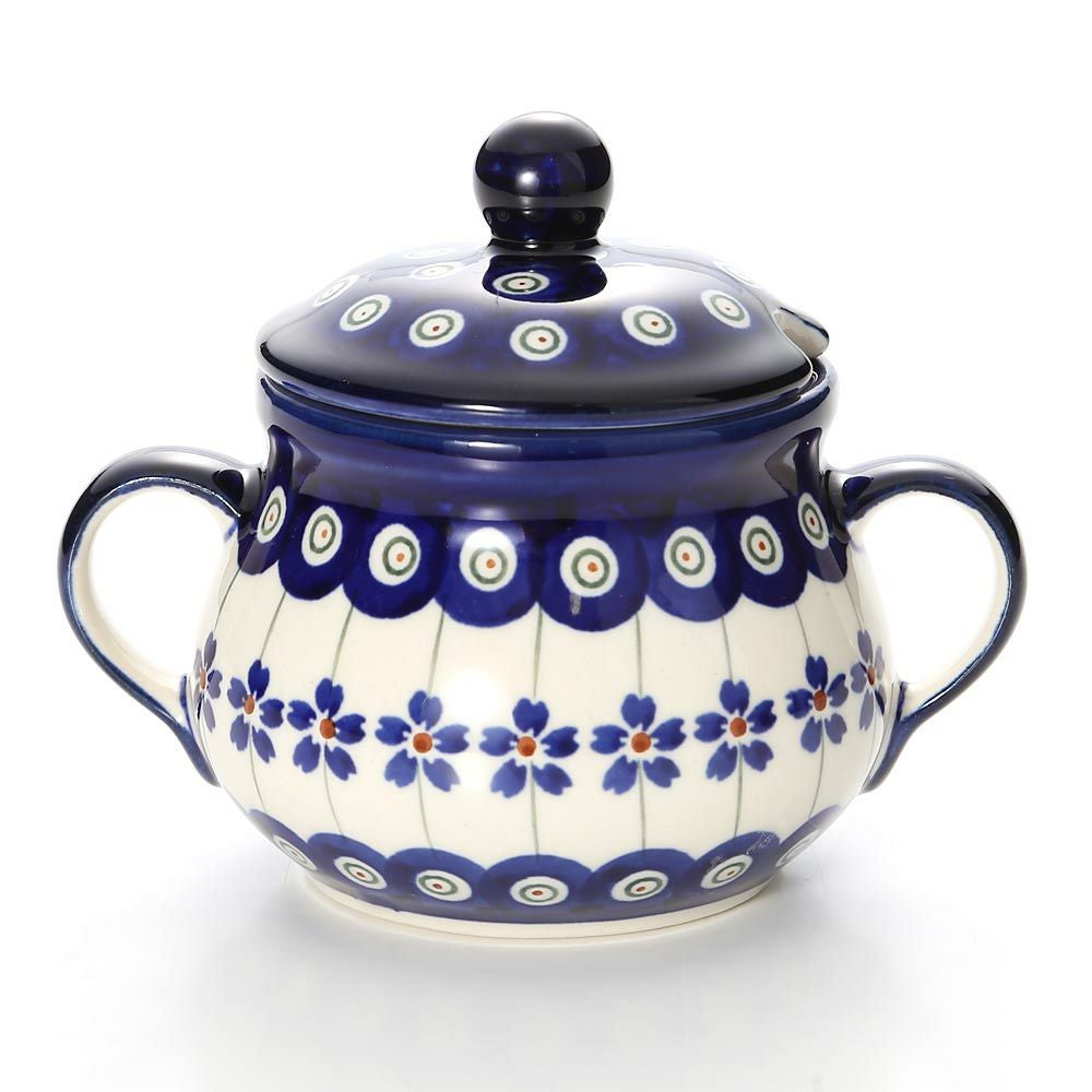 ポーリッシュポタリー（ポーランド陶器） ボレスワヴィエツ シュガーボウル 250ml／9.8cm 1354／A-166A