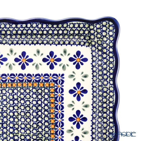 ポーリッシュポタリー（ポーランド陶器） ボレスワヴィエツ スクエアプレート 24cm 1570／DU-60