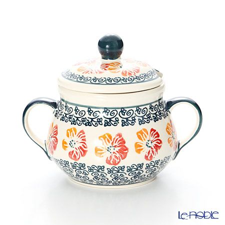 ポーリッシュポタリー（ポーランド陶器） ボレスワヴィエツ シュガーボウル 250ml／9.8cm 1354／955
