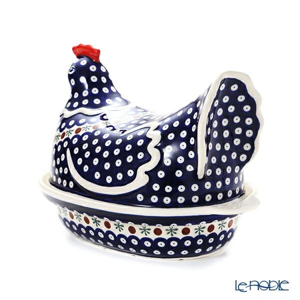 ポーリッシュポタリー（ポーランド陶器） ボレスワヴィエツ 蓋付きディッシュ（ニワトリ） 32.5cm 1773／1788／D-41