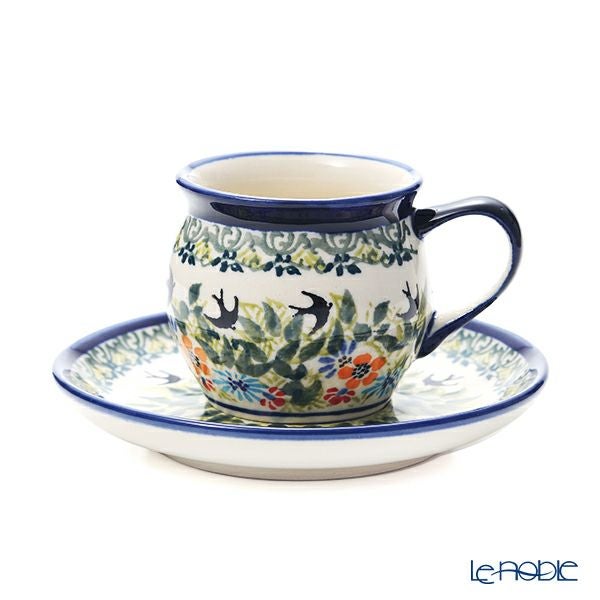 ポーリッシュポタリー（ポーランド陶器） ボレスワヴィエツ コーヒーカップ＆ソーサー 160ml／14.2cm 913／710／DU-182