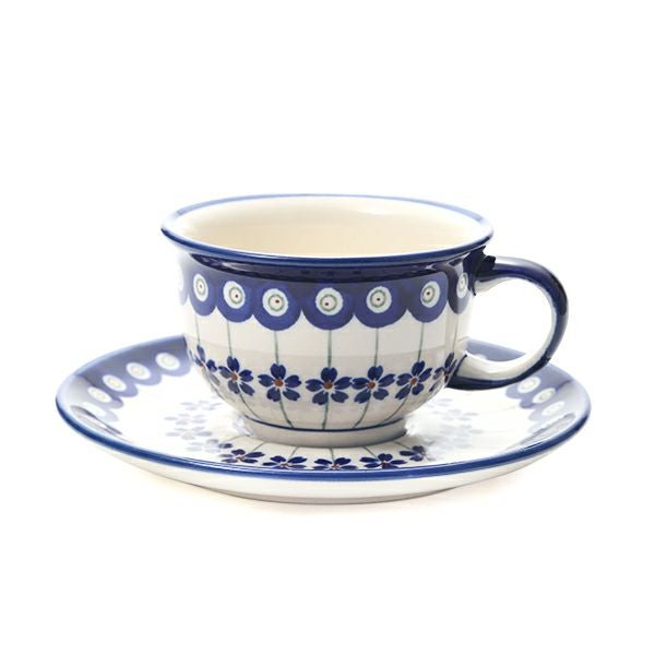 ポーリッシュポタリー（ポーランド陶器） ボレスワヴィエツ ティーカップ＆ソーサー 220ml／16cm 775／836／A-166A