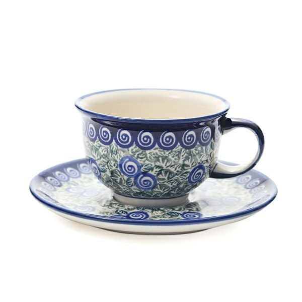 ポーリッシュポタリー（ポーランド陶器） ボレスワヴィエツ ティーカップ＆ソーサー 220ml／16cm 775／836／A-1073A