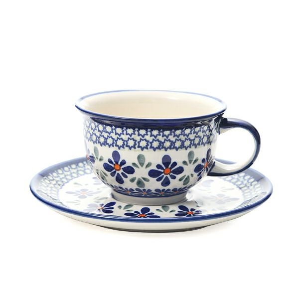 ポーリッシュポタリー（ポーランド陶器） ボレスワヴィエツ ティーカップ＆ソーサー 220ml／16cm 775／836／DU-60