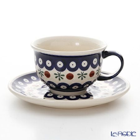 ポーリッシュポタリー（ポーランド陶器） ボレスワヴィエツ ティーカップ＆ソーサー 220ml／16cm 775／836／D-41