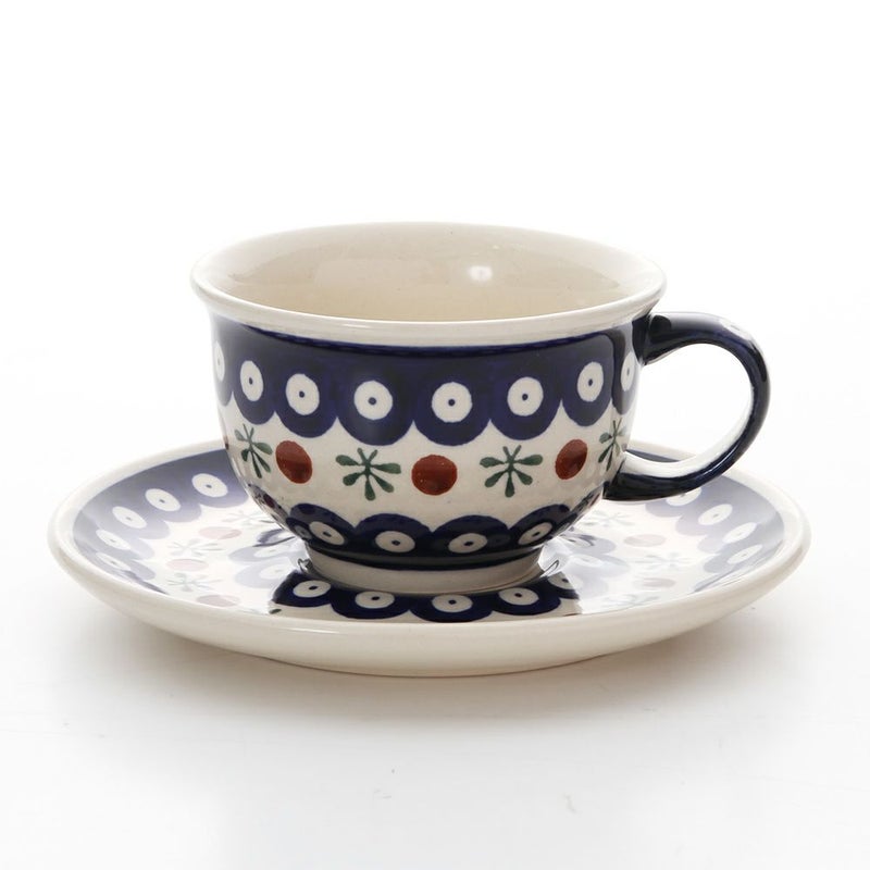 ポーリッシュポタリー（ポーランド陶器） ボレスワヴィエツ ティーカップ＆ソーサー 220ml／16cm 775／836／D-41