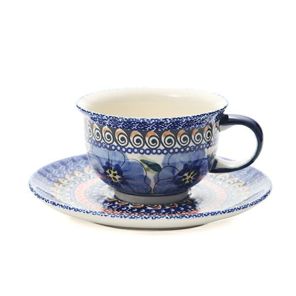 ポーリッシュポタリー（ポーランド陶器） ボレスワヴィエツ ティーカップ＆ソーサー 220ml／16cm 775／836／ART-148 アートコレクション