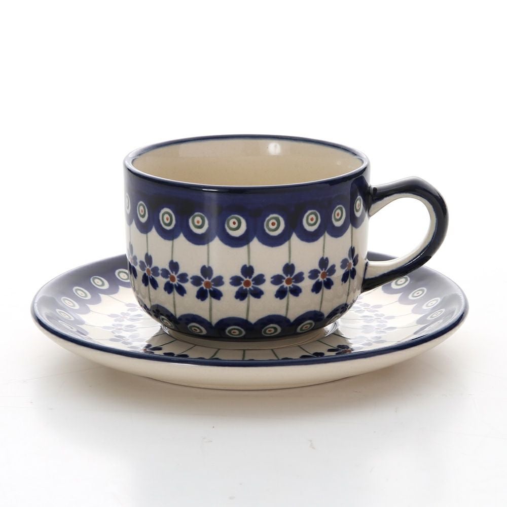 ポーリッシュポタリー（ポーランド陶器） ボレスワヴィエツ ティーカップ＆ソーサー 210ml／16cm 886／883／A-166A