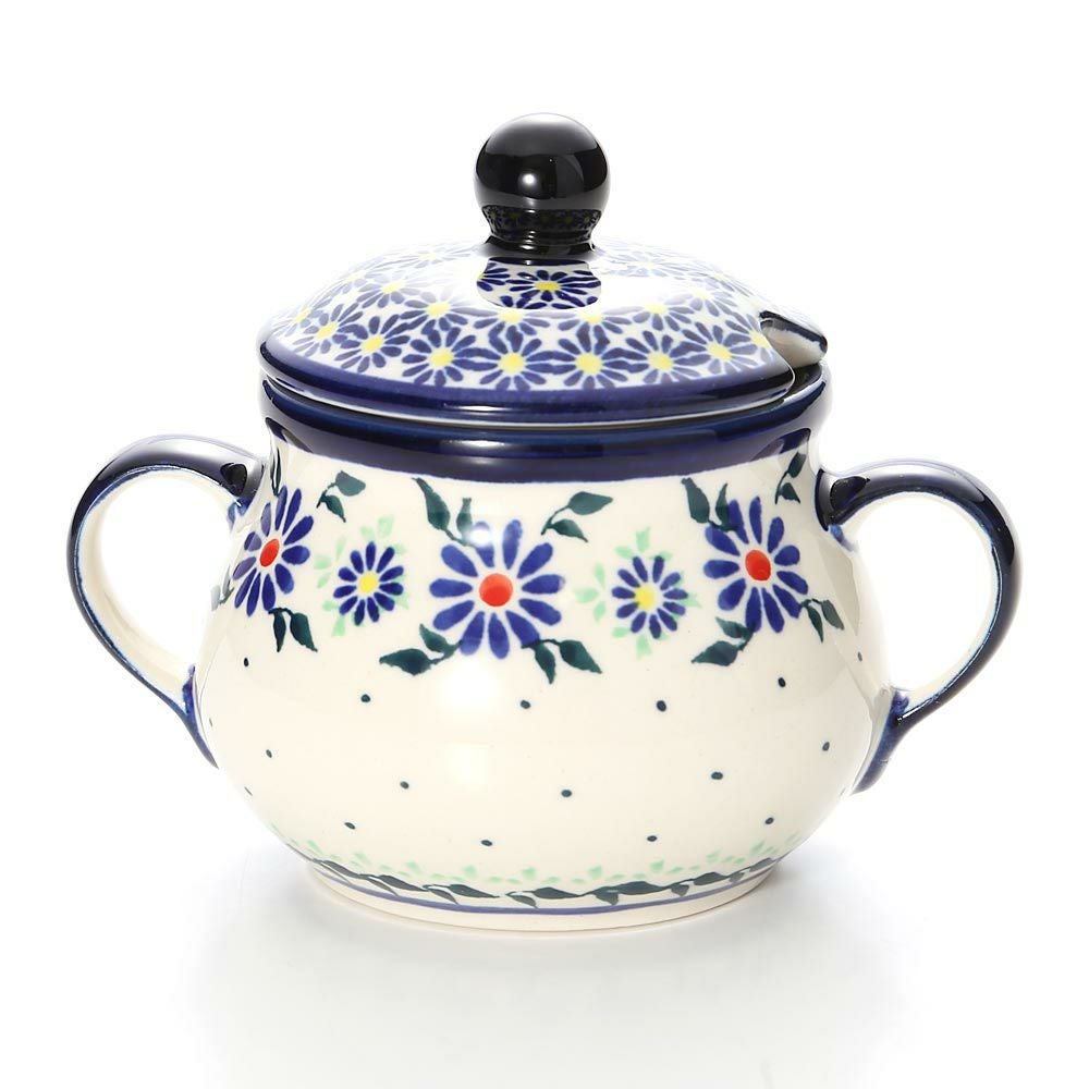 ポーリッシュポタリー（ポーランド陶器） ボレスワヴィエツ シュガーボウル 250ml／9.8cm 1354／A-1163A