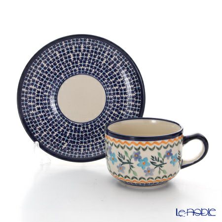ポーリッシュポタリー（ポーランド陶器） ボレスワヴィエツ ティーカップ＆ソーサー 210ml／16cm 886／883／A-1154A
