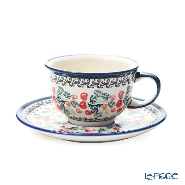 ポーリッシュポタリー（ポーランド陶器） ボレスワヴィエツ ティーカップ＆ソーサー 220ml／16cm 775／836／DU-158