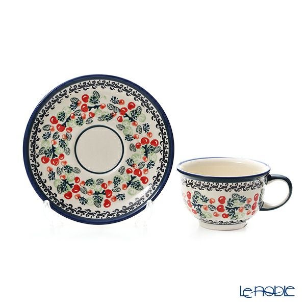 ポーリッシュポタリー（ポーランド陶器） ボレスワヴィエツ ティーカップ＆ソーサー 220ml／16cm 775／836／DU-158