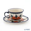 ポーリッシュポタリー（ポーランド陶器） ボレスワヴィエツ ティーカップ＆ソーサー 220ml／16cm 775／836／ART-198 アートコレクション